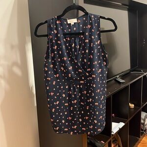 Loft outlet sleeveless v neck hearts shell/shirt